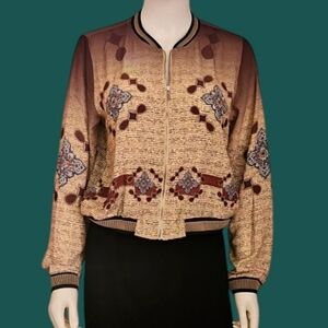 Oh CARMELIN Brazilian Celtic Ombre Bomber Festival Rave Hip Hop Jacket